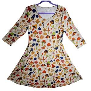 LA Soul‎ L Adorable Mushroom dress. Knee. Super soft. Rare Find. Stylish Hippie
